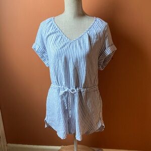 NWT Universal Thread Blue and White Striped Romper